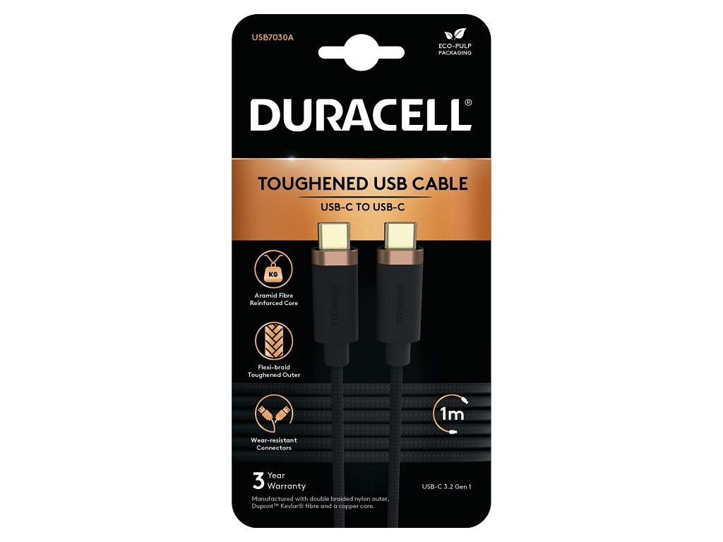 Duracell USB7030A USB-kabel Zwart afbeelding