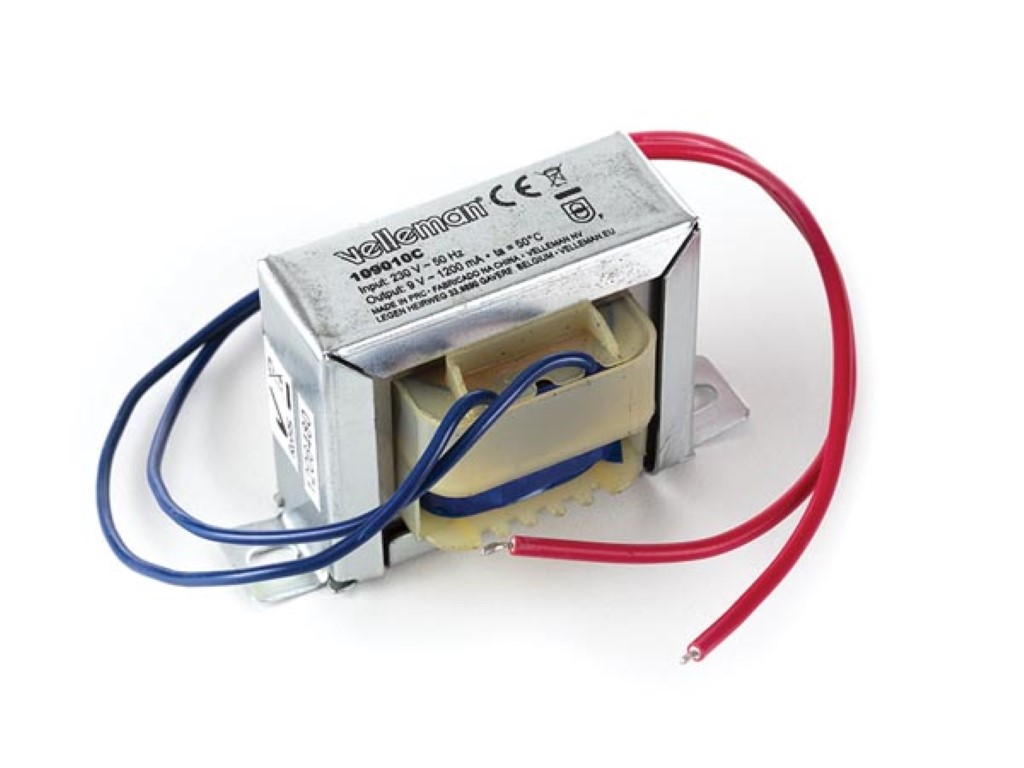 Velleman OPEN-CHASSIS TRANSFORMATOR 10.8 VA 1 x 9 V~ 1200 mA max.