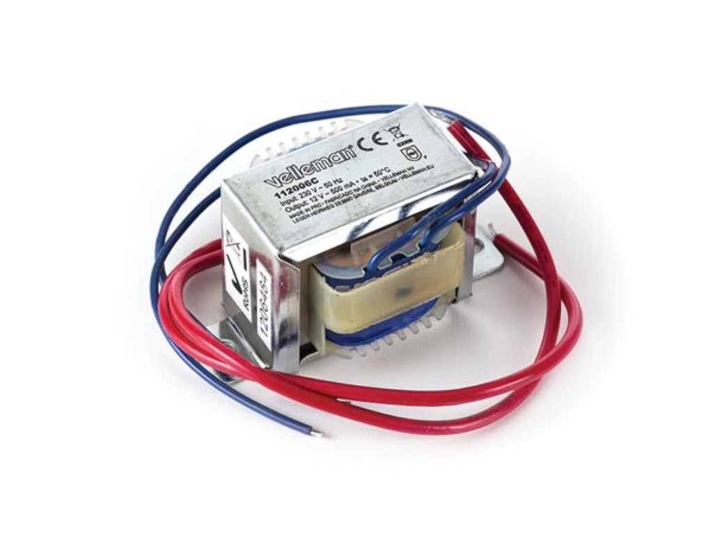 OPEN-CHASSIS TRANSFORMATOR 6 VA 1 x 12 V~ 500 mA max. afbeelding