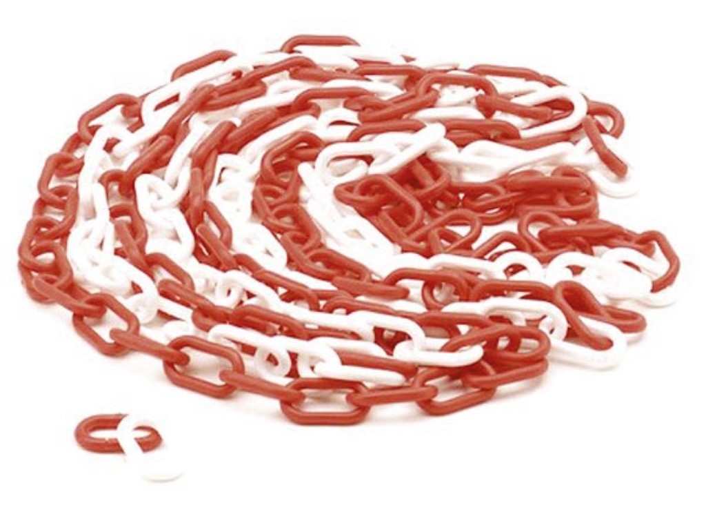 ROOD/WITTE KETTING - 5 m afbeelding