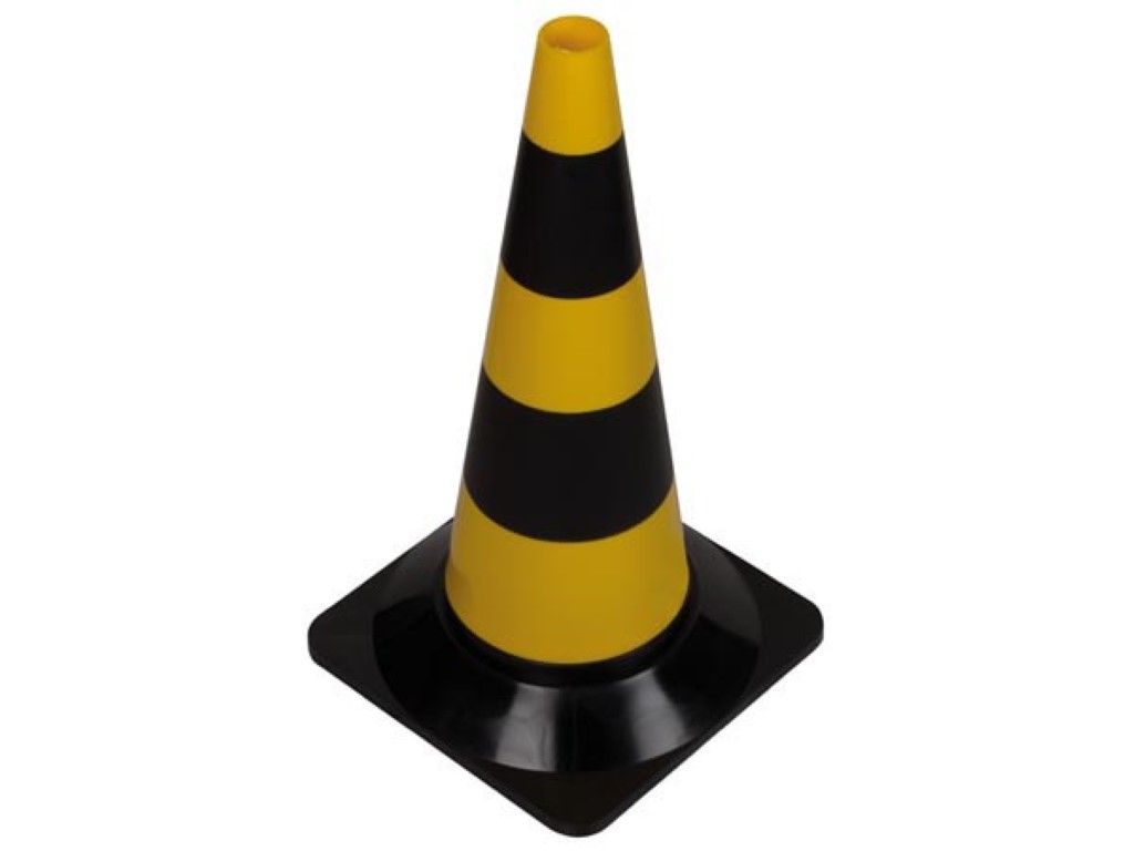 Verkeerskegel geel/zwart - 50 cm afbeelding