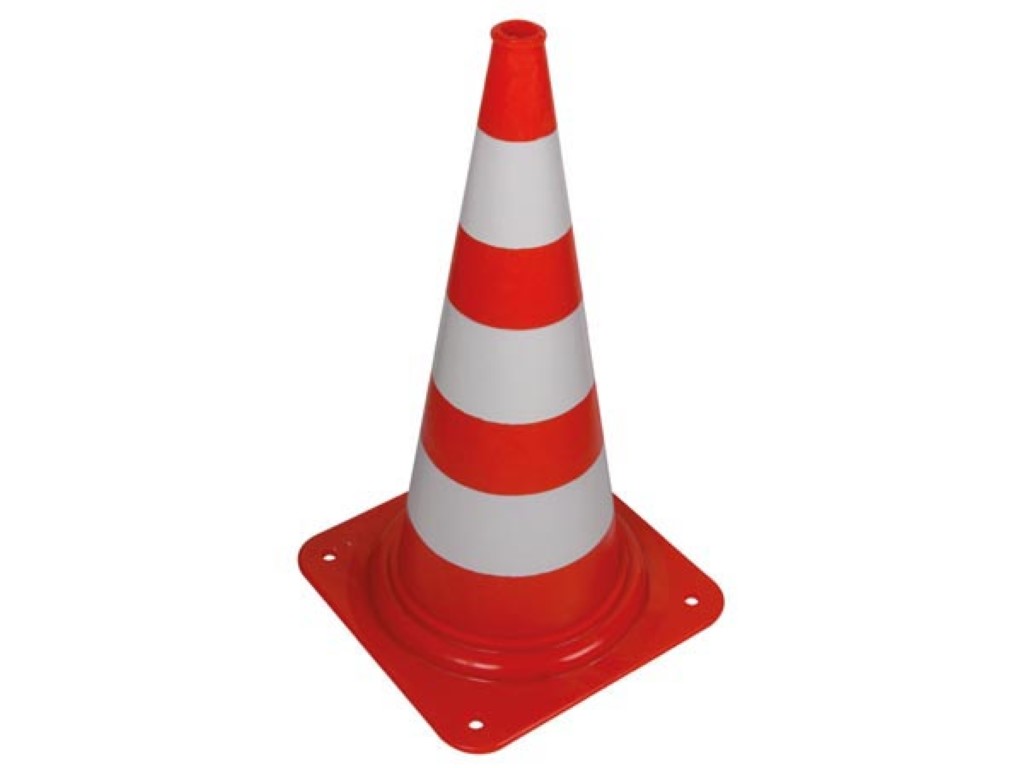 Verkeerskegel rood/wit - 75 cm afbeelding