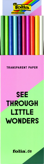 Transparant papier Folia 70x100cm 42gr assorti kleuren afbeelding