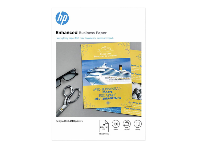 Fotopapier laser HP CG965A 150gr A4 glans wit 150 vel afbeelding