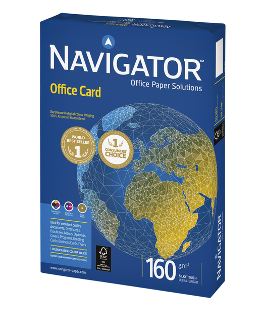 Kopieerpapier Navigator Office Card A3 160gr wit 250 vel afbeelding