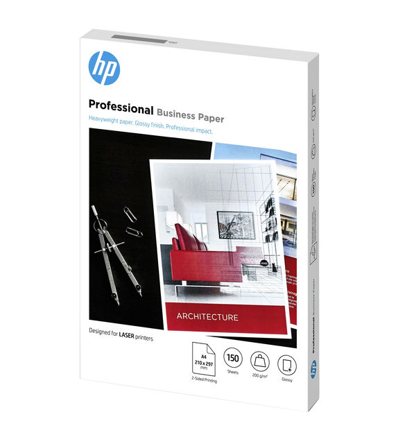 Fotopapier laser HP 7MV83A 200gr A4 glans wit 150 vel afbeelding