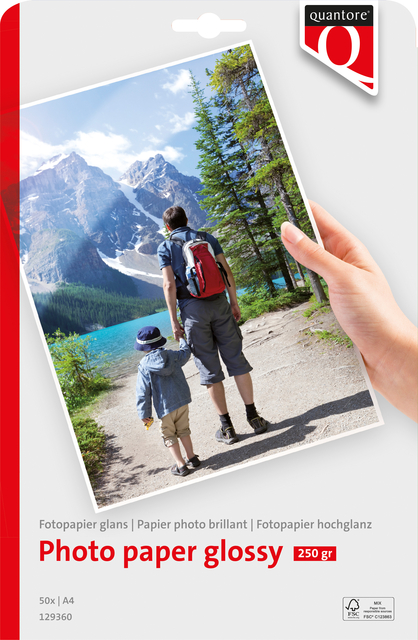 Fotopapier Quantore A4 glans 50 vel 250gr afbeelding