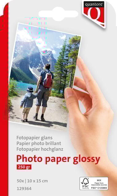 Fotopapier Quantore 10x15cm glans 50 vel 250gr afbeelding