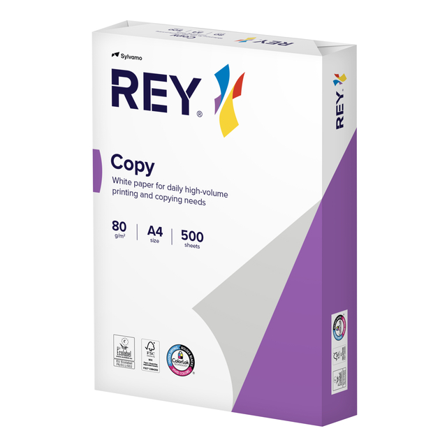 Kopieerpapier Rey Copy A4 80gr wit 500 vel afbeelding