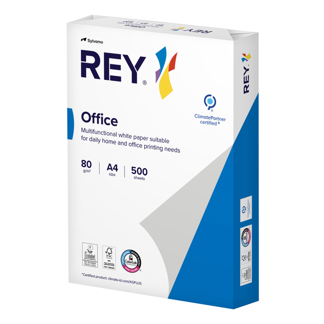Kopieerpapier Rey Office A4 80gr wit 500 vel afbeelding