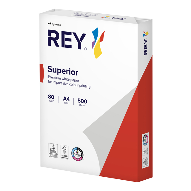 Kopieerpapier Rey Superior A4 80gr wit 500 vel afbeelding