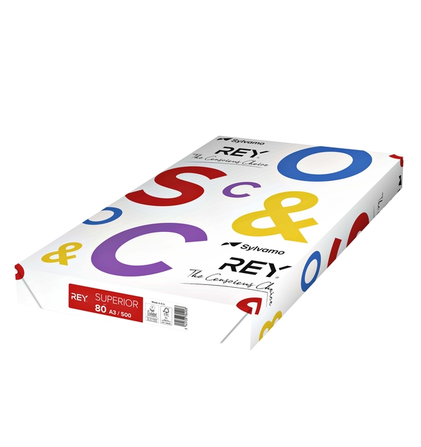 Kopieerpapier Rey Superior A3 80gr wit 500 vel afbeelding
