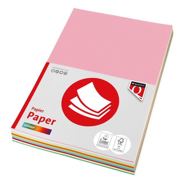 Kopieerpapier Quantore Colour A4 160gr 10 kleuren x 5 vel afbeelding