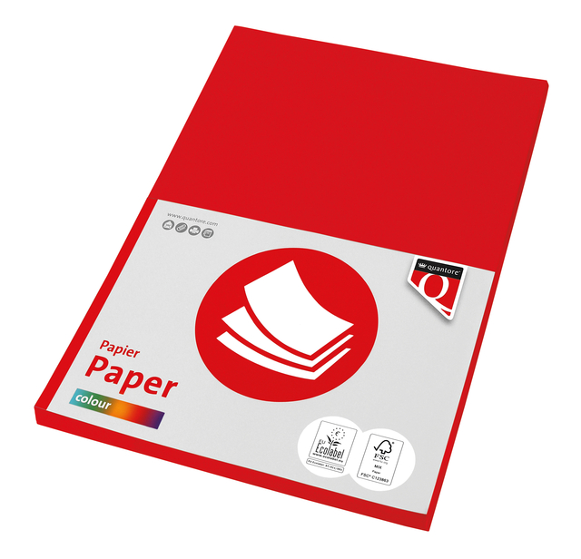 Kopieerpapier Quantore Colour A4 80gr felrood 100 vel afbeelding
