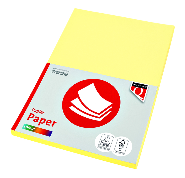 Quantore Kopieerpapier Colour A4 160gr kanariegeel 50 vel