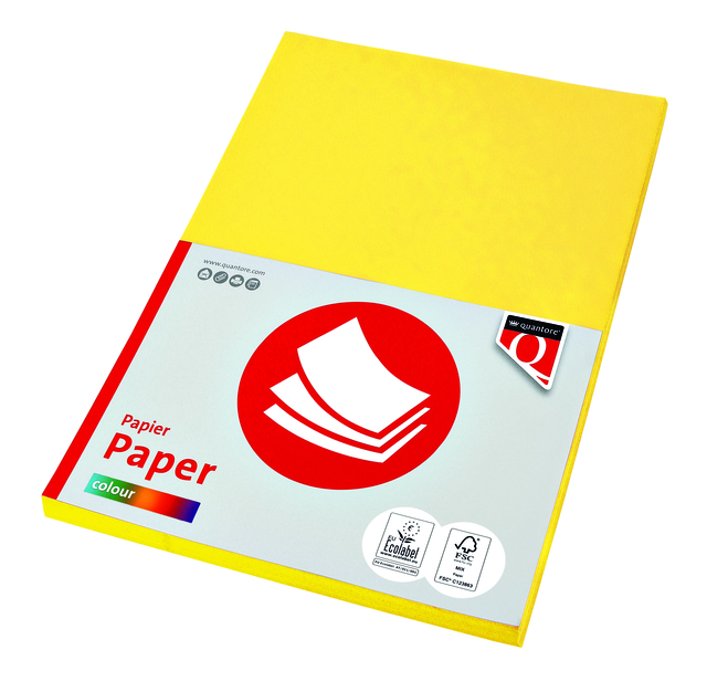 Kopieerpapier Quantore Colour A4 160gr geel 50 vel afbeelding