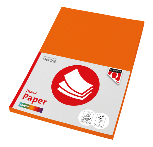 Kopieerpapier Quantore Colour A4 160gr oranje 50 vel afbeelding