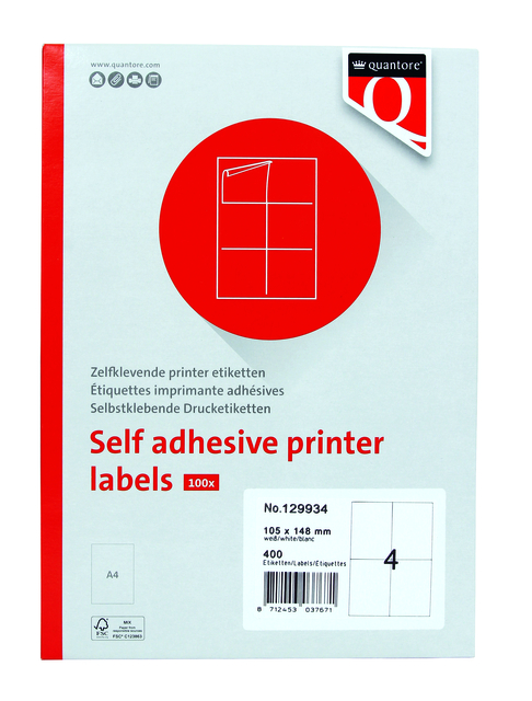 Etiket Quantore 105x148mm 400 stuks — Foto 2 van 2