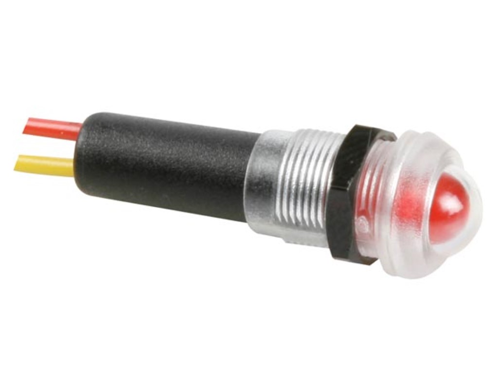 WATERBESTENDIGE LED LAMP 12V ROOD KNIPPEREND - ZWARTE BEHUIZING afbeelding