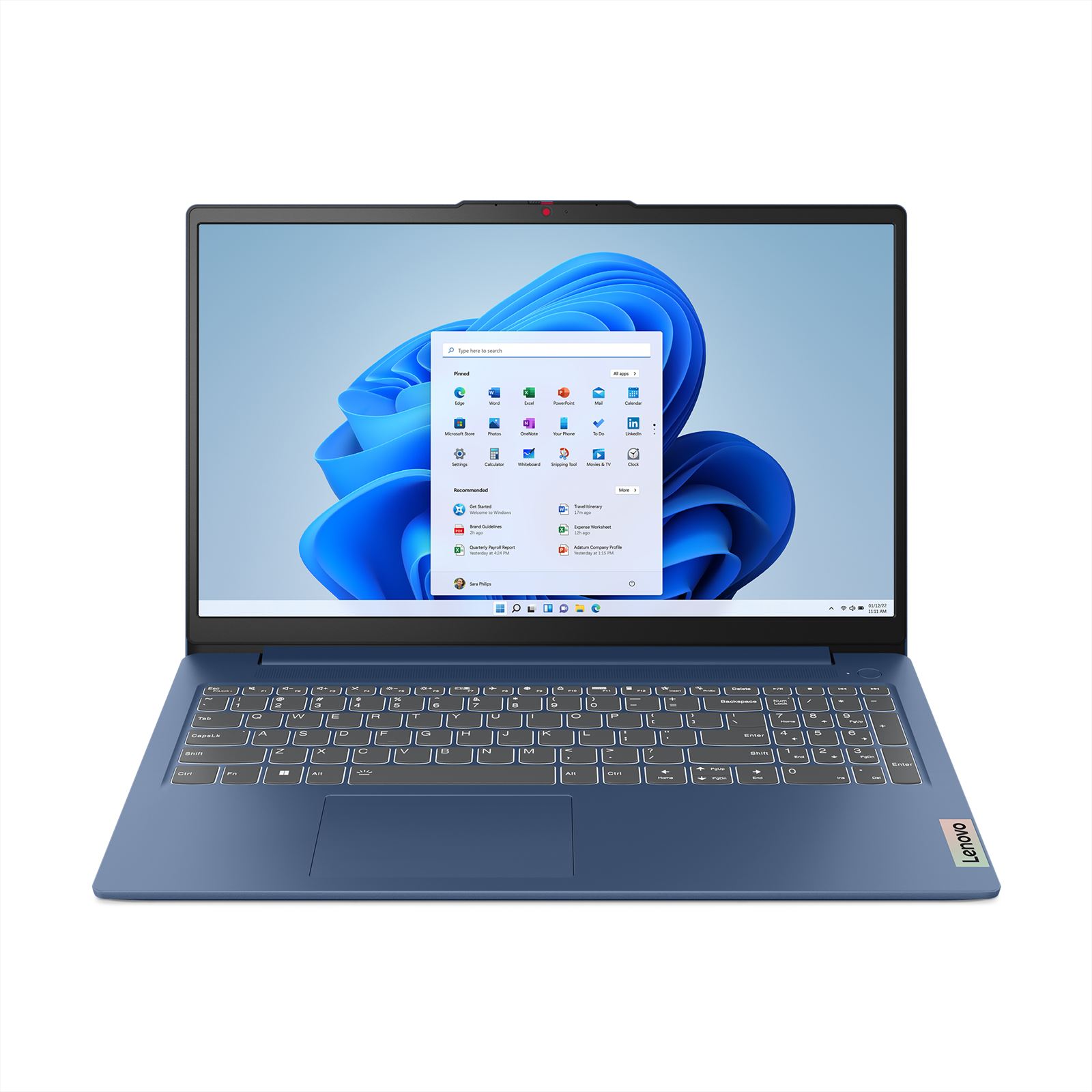Lenovo IdeaPad Slim 3 15AMN8 AMD Ryzen™ 3 7320U Laptop 39 6 cm (15.6") Full HD 8 GB LPDDR5-SDRAM 512 GB SSD Wi-Fi 6 (802.11ax) Windows 11 Home Blauw
