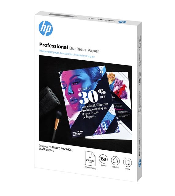 Fotopapier laser HP 3VK91A A4 180gr glans wit 150 vel afbeelding