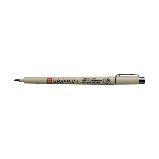 Fineliner Sakura Pigma Graphic 1 1.0mm zwart — Foto 2 van 2