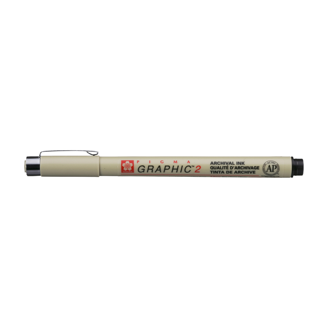 Fineliner Sakura Pigma Graphic 2 2.0mm zwart afbeelding