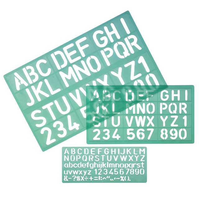 Lettersjabloon Linex hoofletters/letters/cijfers set á 3 stuks afbeelding