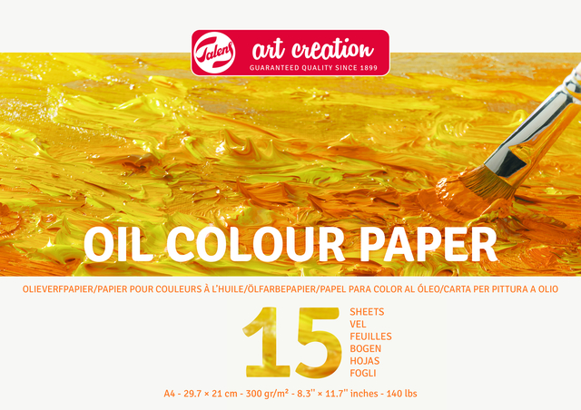 Olieverfpapier Talens Art Creation 15 witte vellen 300gr A4 geel afbeelding