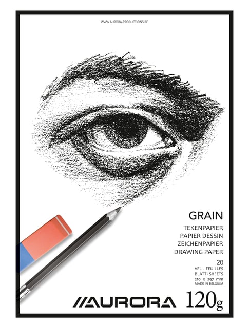 Tekenblok Aurora A4 20 vel 120 gram Grain papier afbeelding