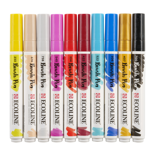 Brushpen Talens Ecoline set à 10 stuks mode afbeelding
