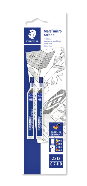 Potloodstift Staedtler Mars Carbon Micro 0.7mm HB blister 2 stuks afbeelding