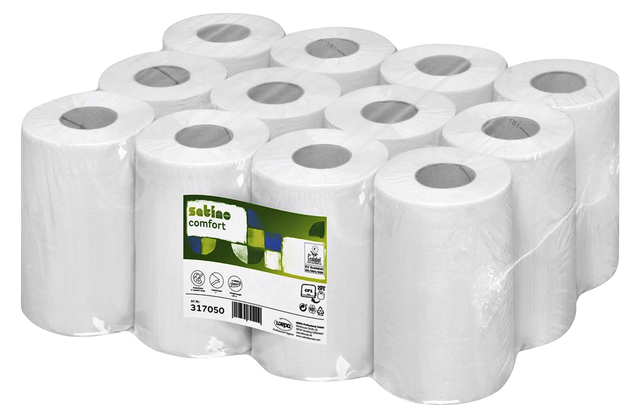 Poetspapier Satino CF1 Comfort 1-laags 120m 340 vel wit 317050 afbeelding