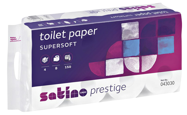 Toiletpapier Satino MT1 Prestige 4-laags 150 vel wit 043030 afbeelding