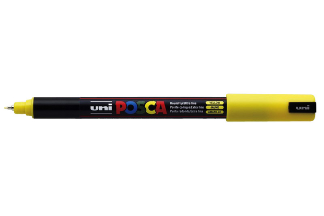 Verfstift Posca PC1MR extra fijn geel afbeelding