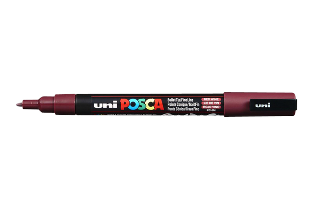Verfstift Posca PC3M fijn wijnrood afbeelding