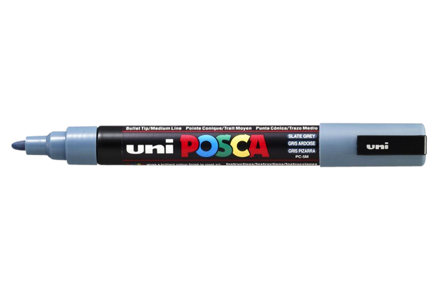 Verfstift Posca PC5M medium leisteengrijs afbeelding