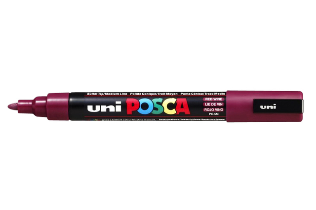 Verfstift Posca PC5M medium wijnrood afbeelding