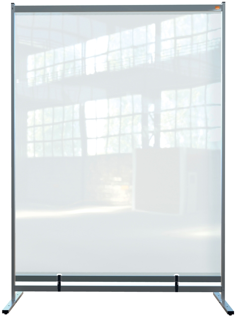 Vloerscheidingspaneel Nobo vrijstaand doorzichtig PVC 148x206cm afbeelding
