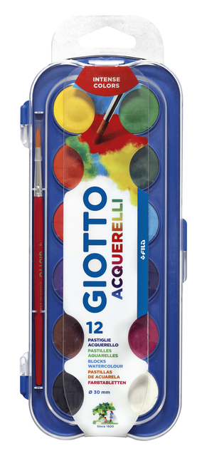 Gouache Giotto 30mm doos à 12 kleuren met penseel afbeelding