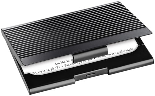 Visitekaarthouder Sigel VZ134 voor 20 kaarten 91x58mm aluminium mat zwart