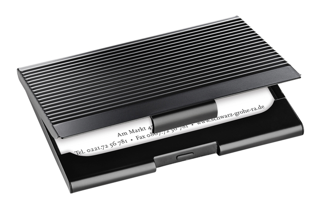 Visitekaarthouder Sigel VZ134 voor 20 kaarten 91x58mm aluminium mat zwart afbeelding