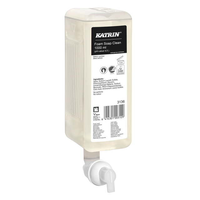 Handzeep Katrin Clean schuim 1000ml 3136 afbeelding