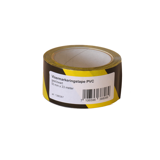 Vloermarkeringstape IEZZY 50mmx33m zwart/geel afbeelding