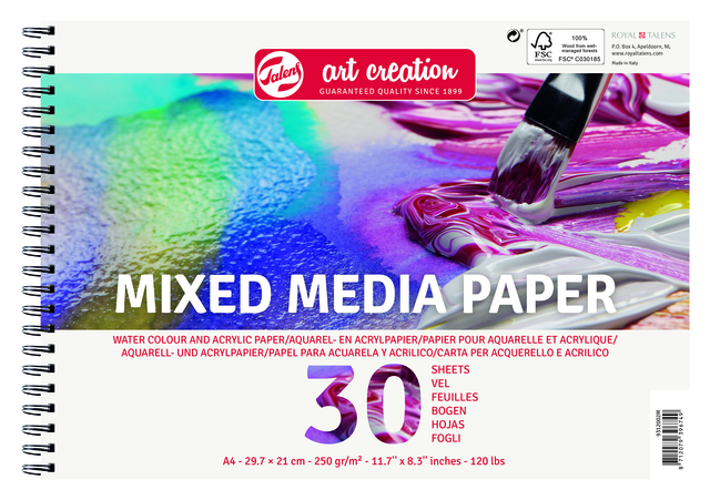 Acryl- aquarelverfpapier Talens Art Creation mixed media A4 afbeelding