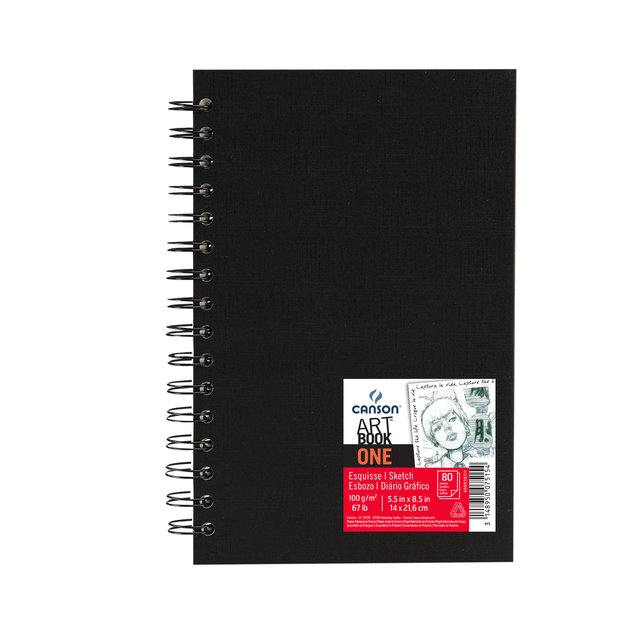 Tekenboek Canson One 140x216mm 80 vel 100gr spiraal afbeelding