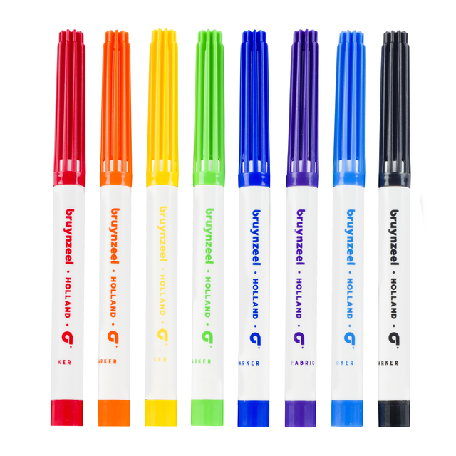 Textielstift Bruynzeel Teens assorti 8 stuks — Foto 2 van 2