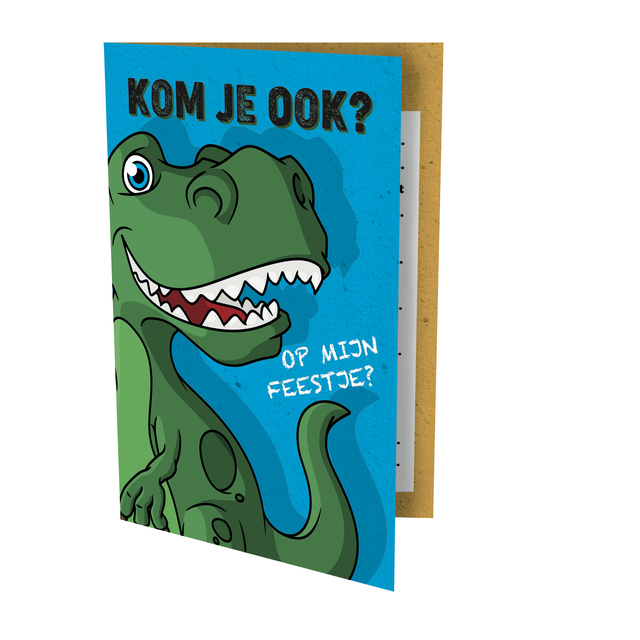 Uitnodiging Dinosaurus 13.5x9cm afbeelding