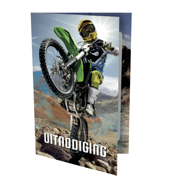 Uitnodiging Motorcross 9x14cm afbeelding