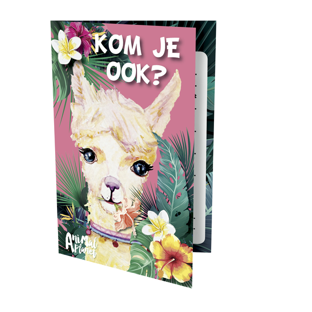 Uitnodiging Alpaca 9x14cm afbeelding